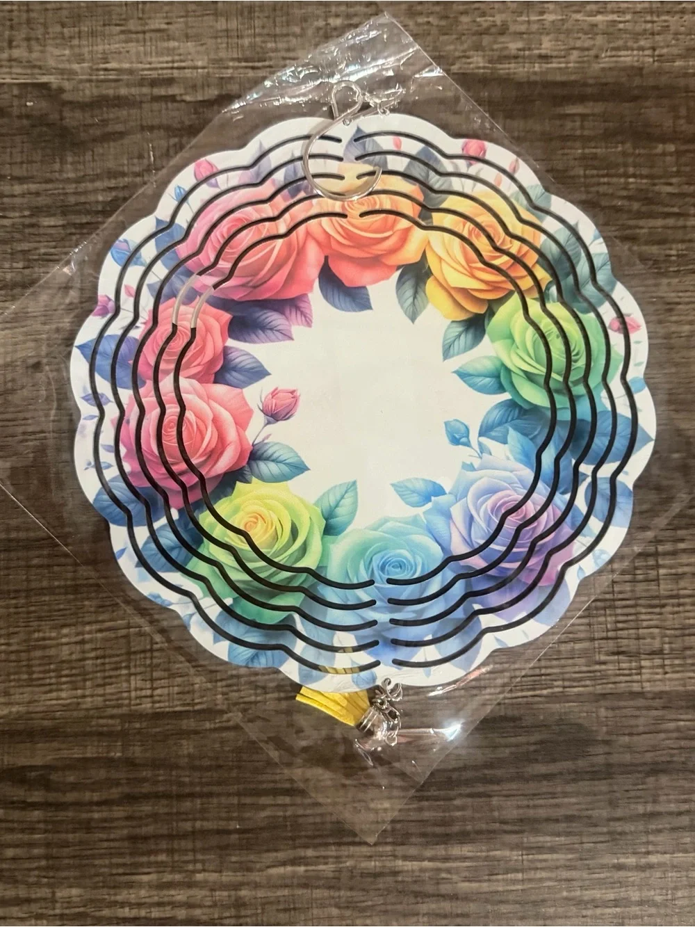Floral Rainbow Rose Decorative Party Hanging Swirl - Multicolor